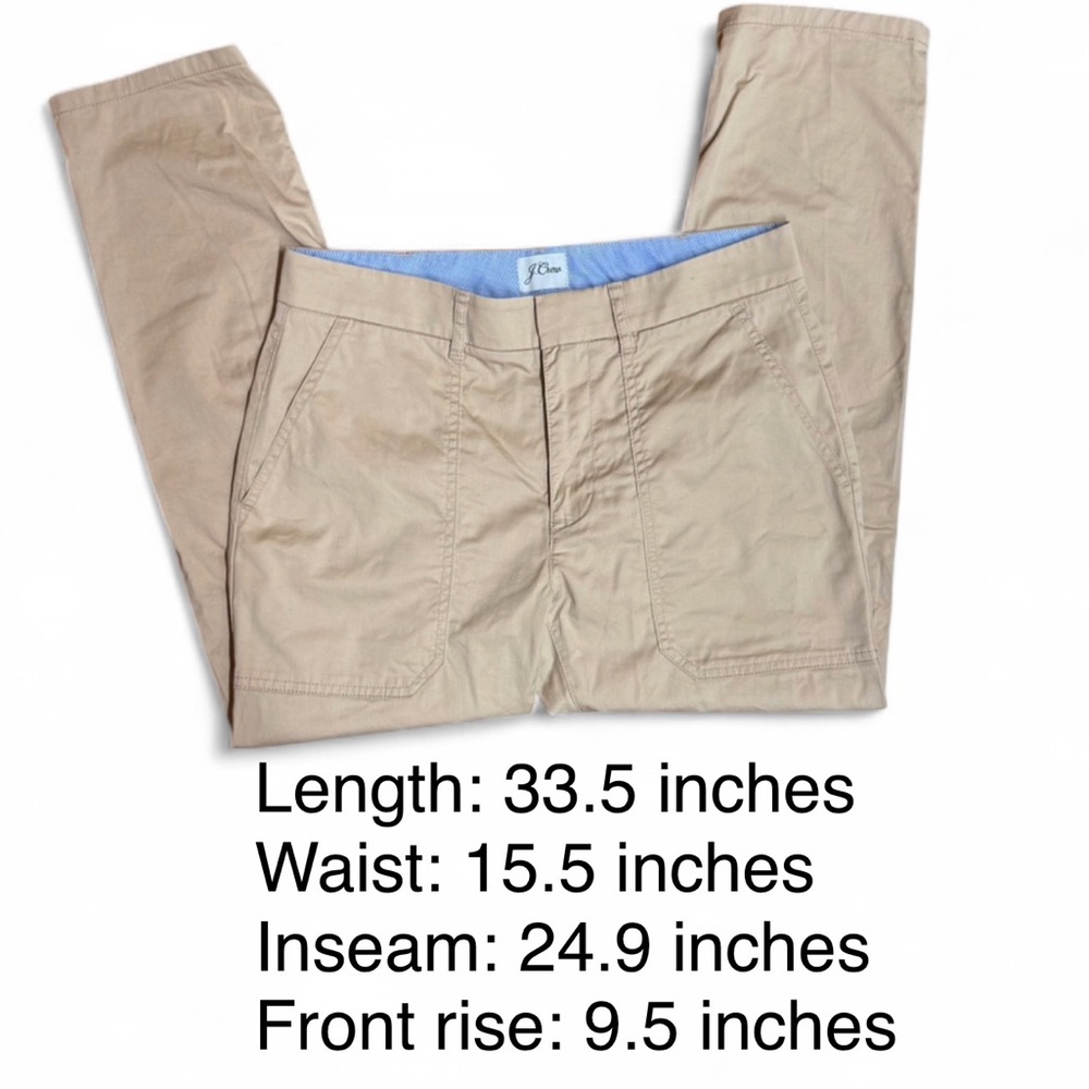 J. Crew Slim Boyfriend Chino Pants Tan Beige Petit 26P Style BF497 Re-Imagined - Picture 10 of 10